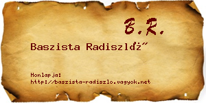 Baszista Radiszló névjegykártya